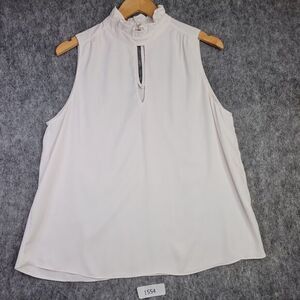 Amanda Uprichard Womens top Size xl keyhole‎ White sleeveless Office Career